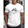Men'S Summer Casual Short-Sleeve T-Shirt with Mountain Peak Design Cool Trend Fashionable Tee Tops for Men Regular Fit