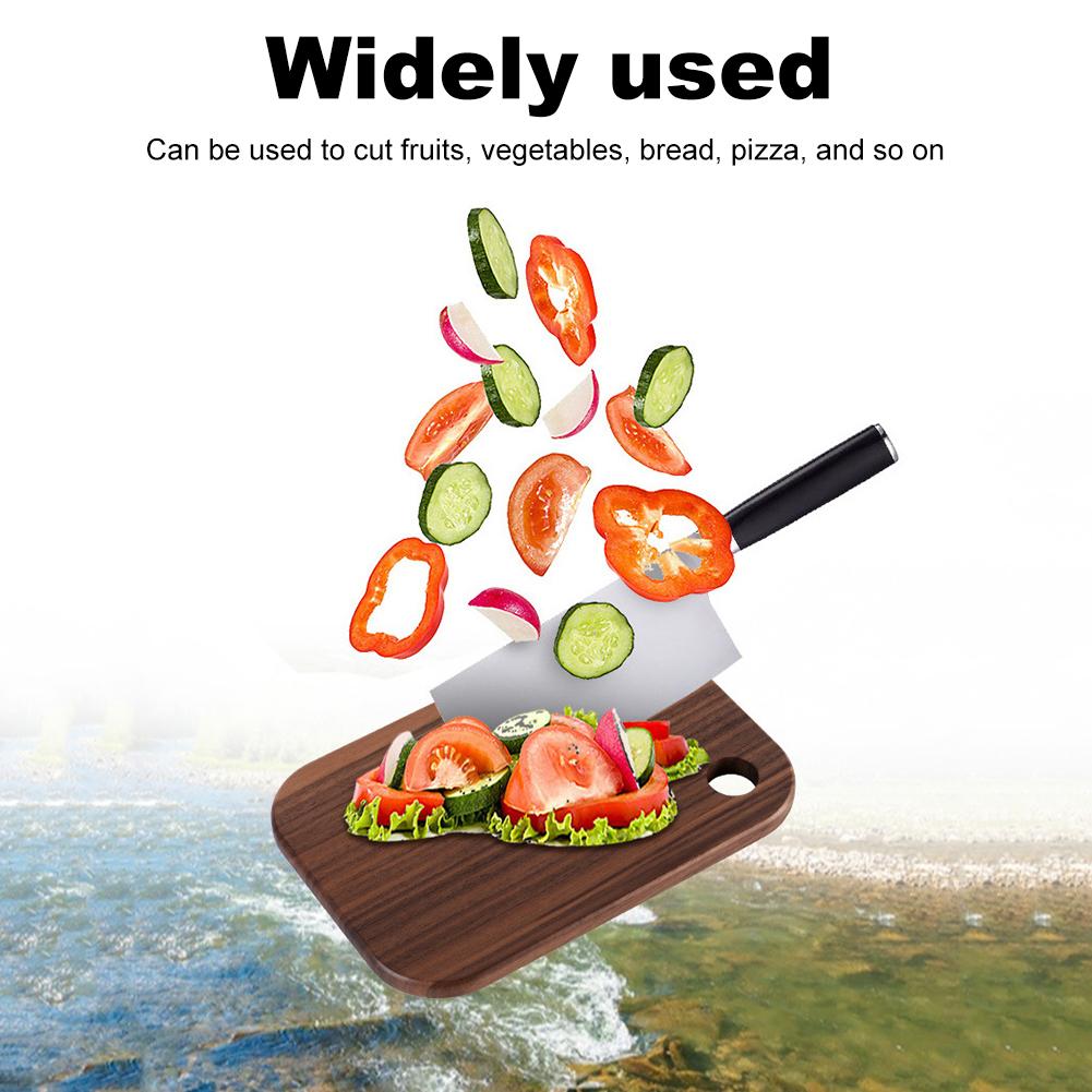 Kitchen Bamboo Cutting Board Mini Fruit Vegetable Chopping Boards Thickened Solid Serving Board with Holes for Home Camping