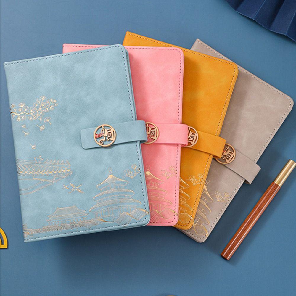 Enclosed Buckle Journal Notebook Chinese Style Planner Notebook Trendy A5 Notebook  Office