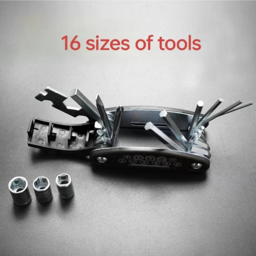 Professional 16 In 1 Multifunction Bicycle Repair Tool Kit Portable Folding Mountain Road Bike Maintenance Emergency Tools
