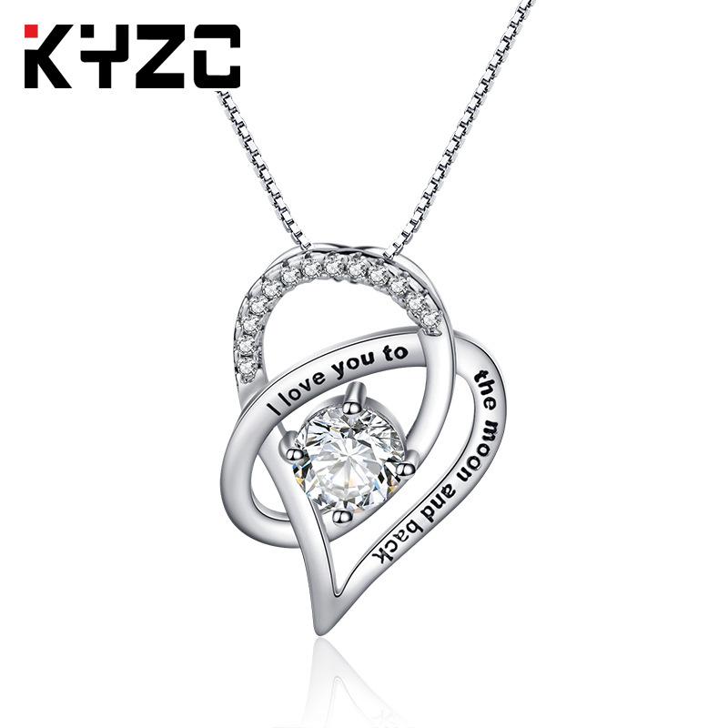 2018 I Love You To The Moon And Back Heart Pendant