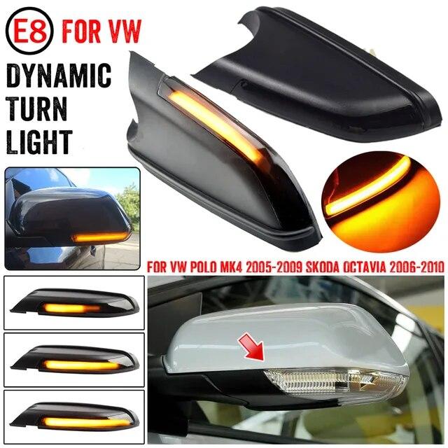 LED Dynamic Turn Signal Flashing Light For VW Polo MK4 9N For Skoda Octavia MK2 1Z Side Rear-View Mirror Indicator Blinker