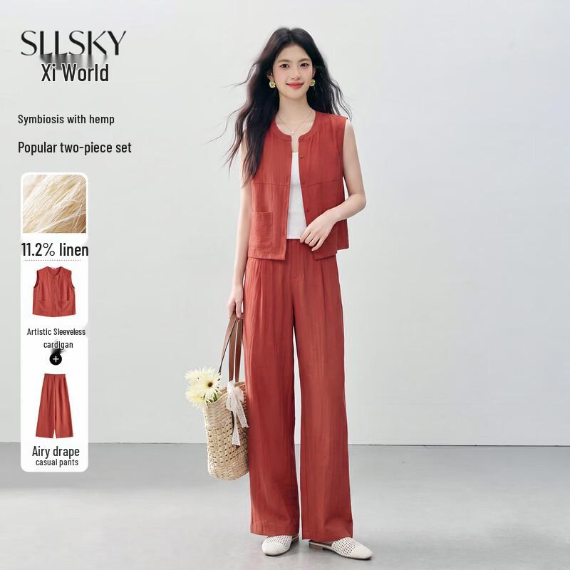 Women s Old Money Style Linen Two-Piece Set 2XL