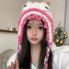 Winter Warm Plush Hat for Women Funny Monsters Hat Hooded Skull Hat Outdoor Activity Cap Windproof Headwear Pullover Hat