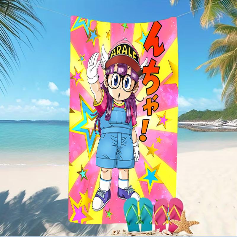Beach Towel with Arale Pattern - soft,absorbent,machine washable Lightweight&Modern,swimming,Travel Essentials