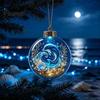 3D Sea Animal LED Lights Ocean Christmas Ball Ornament, Clear Acrylic Life Light-Up Miniature Creatures Decorations Hanging Decoration for Xmas Tree,
