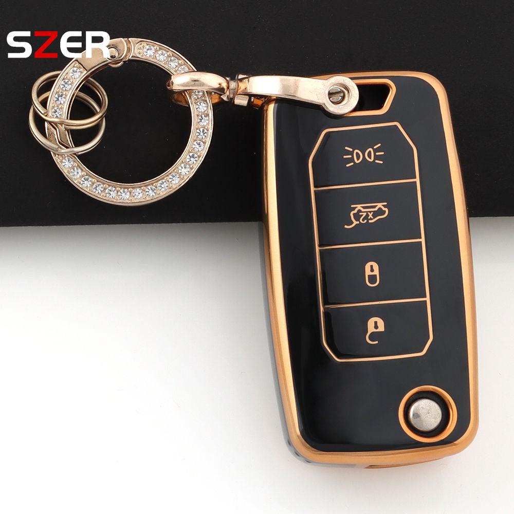 Fashion Tpu Key Case Cover For Jeep Renegade Compass 4 Buttons Remote Fob Protection Folding Keychain Holder