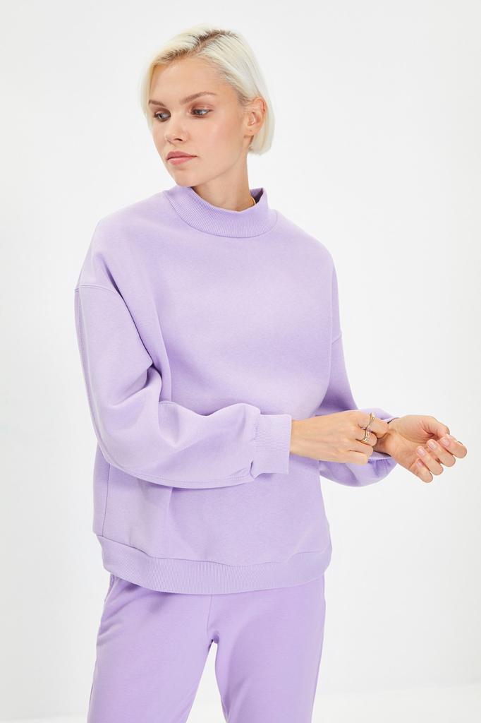 Women's Fashion New Sweatshirt Mink Thick Inside Fleece High Collar Relaxed Comfortable Fit Knitted Sweatshirt