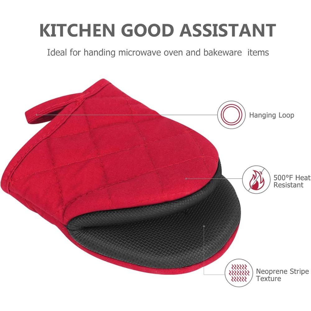 Guanti da forno antiscottatura resistenti al calore antiscivolo per forno microonde, spessi per barbecue, cottura al forno, accessori da cucina