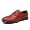 Luxury Leather Brogue Mens Flats Shoes Casual British Style Men Oxfords Fashion Men Shoes Brand Dress Shoes For Men 442