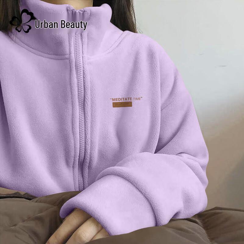 

Женская плюшевая флисовая куртка со стойкой L