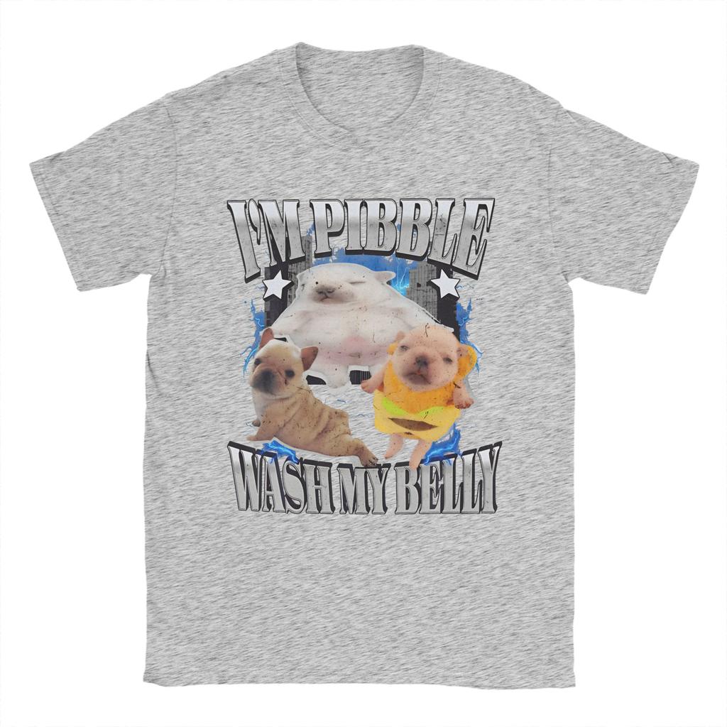 Funny Pibble Meme Wash My Belly Merch Unisex T Shirts 100% Cotton Tee Graphic Print  T-shirt Clothes