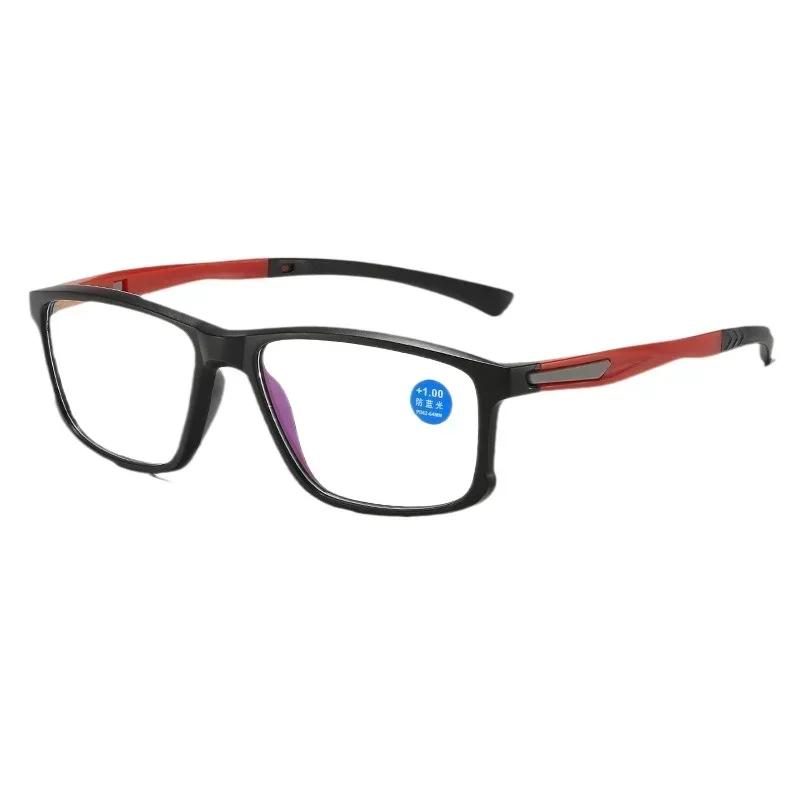 

Мужские унисекс спортивные очки HD Bicolor Presbyopia очки Ultra Light Dual Color Frame очки для чтения квадратная оправа очки +4.0
