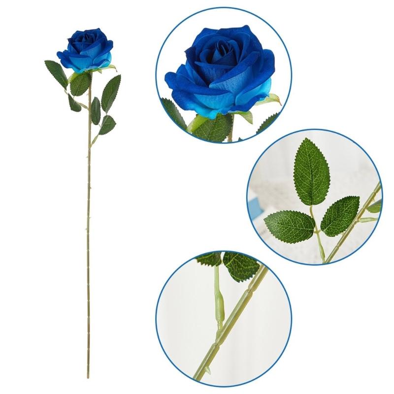 Practical Set of 6 Lifelikes Soft Flocking Fabric Roses Portable for Florals Arrangements and Special Gifts Daily Use