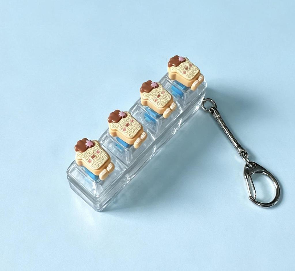 Cute Sticker DIY Button Squeeze Toy Keychain - Stress Relief Pendant