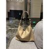 Pure hand-woven large-capacity tote armpit bag, new fashionable commuting versatile bucket oblique span bag, premium women's bag