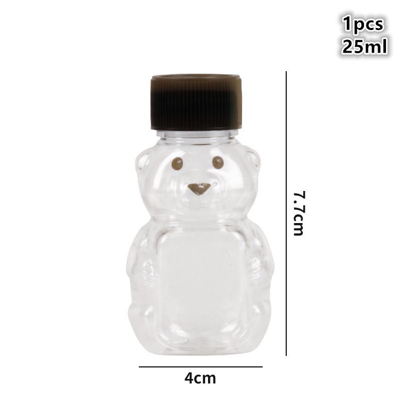 1/4Pcs Mini Bear Sauce Bottles Small Condiment Containers Portable Squeeze Bottle For Picnic Travel Kitchen Supplies Soy Sauce