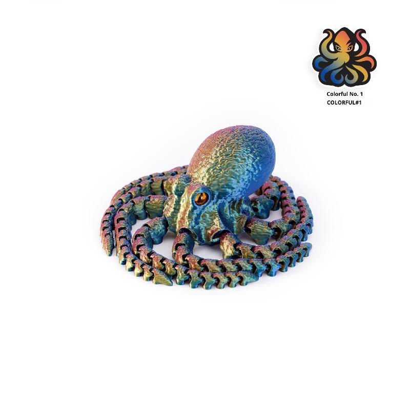 3D Printed Articulated Octopus Poseable Tentacles Desk Toy Pla Sculpture For Kid Jointed Body Decorative Toy
