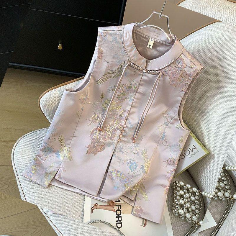 2025 early spring new style vest top jacquard retro Ankola infrared wearing vest woman