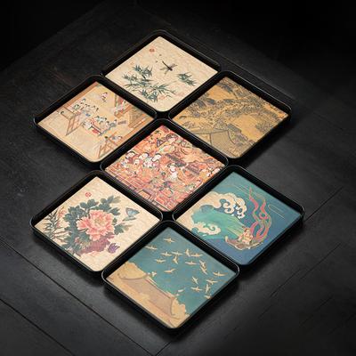 Chinese Creative Tea Tray Retro Water Absorption Serving Coffee Trays Gongfu Kung Fu Teacups Holder Household Teaware Tea Table
