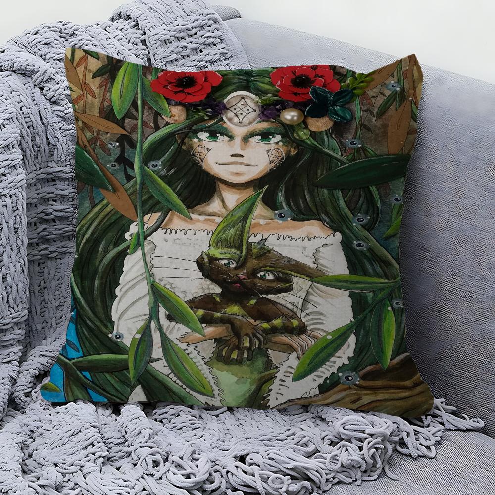 Cartoon Anime Movie Mavka Lisova Pisnya Decorative Room Aesthetics Pillow Case Home Decor Sofa Bed Couch Pillow Cover 45x45