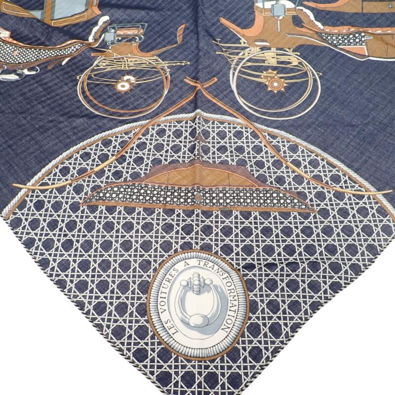 HERMES  361422S  Schal Marineblau Kaschmir/Seide Damen