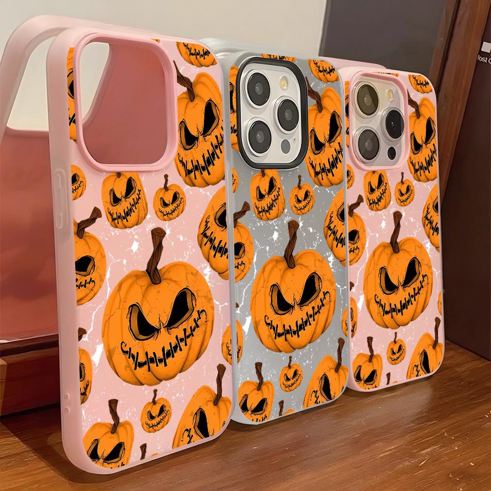 Halloween pumpkin is suitable for iPhone16ProMax mobile phone protective case Apple 17Pro large hole 15/14 simple 17