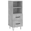 VidaXL Buffet Gris béton 34,5x34x90 cm Bois d'ingénierie 828664