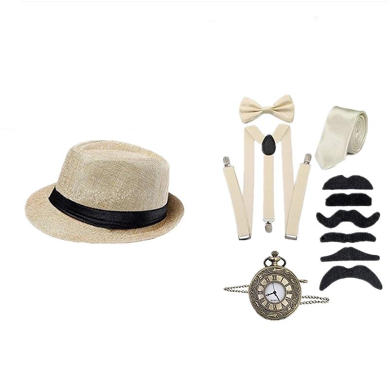 Gatsby 1920s Pánský cylindr, kapesní hodinky a set motýlka