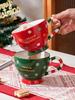 Christmas Mug, Cartoon Gingerbread Man Santa Claus Mug, Large Capacity, Very Suitable for Christmas, the Perfect Christmas Gift