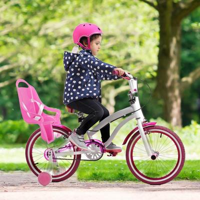 Siège de poupée pour vélo de fille Accessoires universels avec autocollant Décoration de vélo pour enfants Siège de poupée pour vélo Accessoires de vélo pour fille et garçon