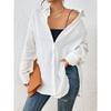 Women European Style Casual Long Sleeve Turn Down Collar Long Shirt Outerwear