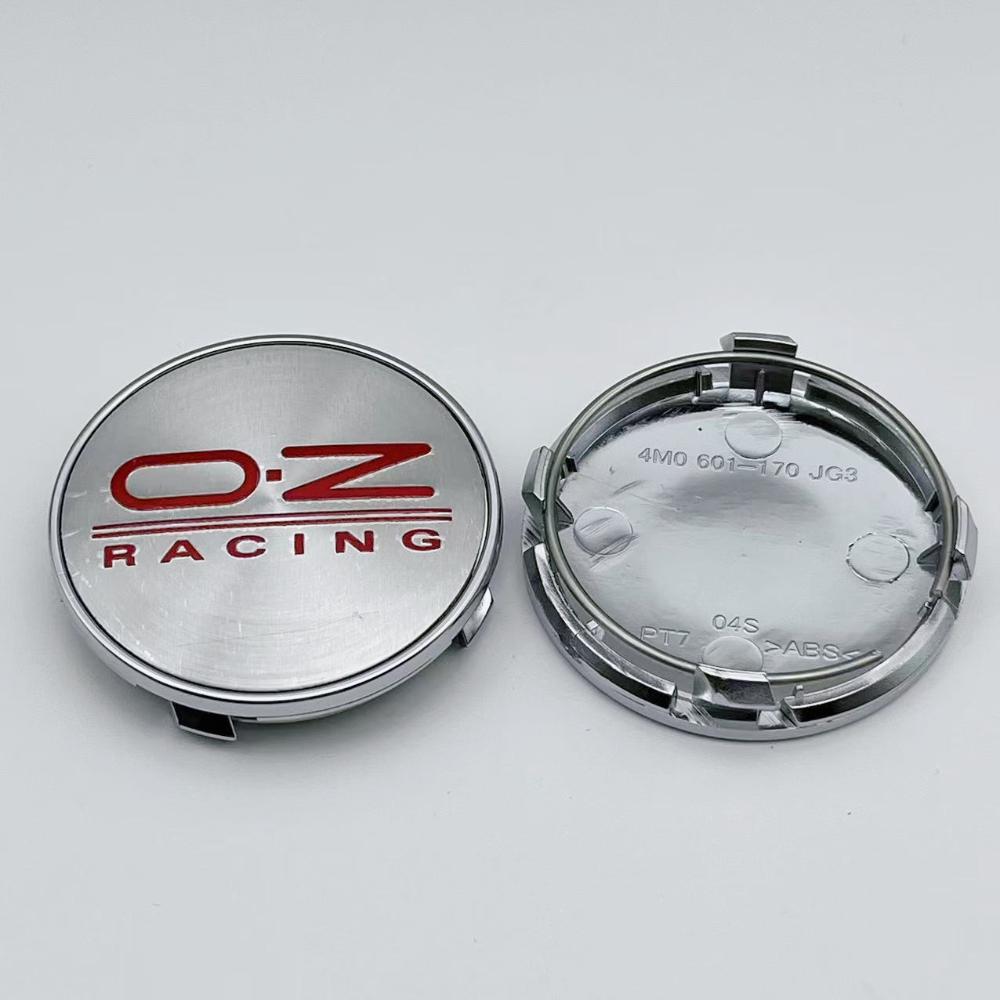 4 Stück 61MM ( 56MM Innendurchmesser) Auto-Radnabendeckel Mit O.Z OZ Racing Logo Plakette Räder Nabenkappe Felgennabenkappe Abdeckung Ersetzen Auto Zubehör