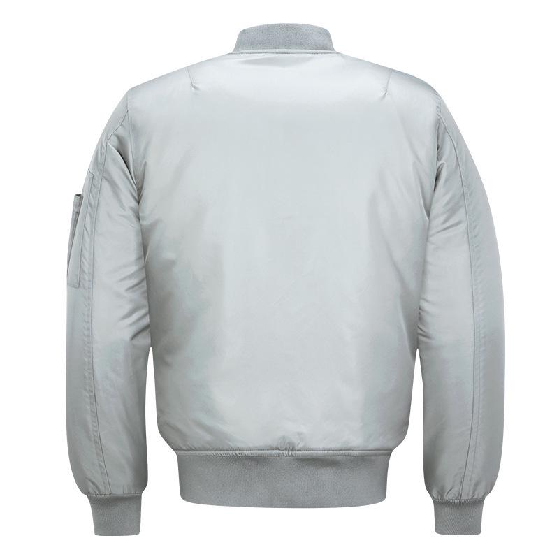 Plus Size Men's MA-1 Pilot Jacket - Sporty Stand-up Collar Casual Wear