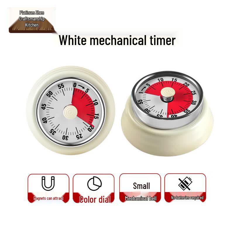Magnetic Mechanical Kitchen Timer белый