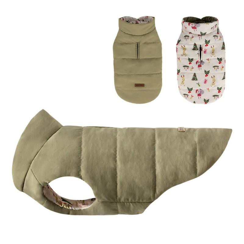 Reversible Winter Dog Vest Small Medium Breeds - Windproof Warm Pet Coat Casual Style 6 Sizes