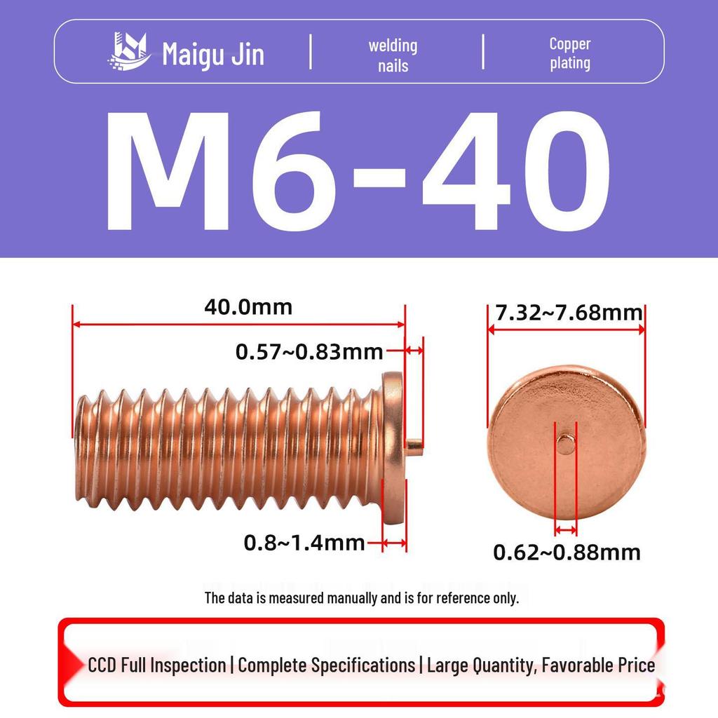 PT-M3M4M5M6M8 Copper-Plated Carbon Steel Projection Weld Studs and Screws
