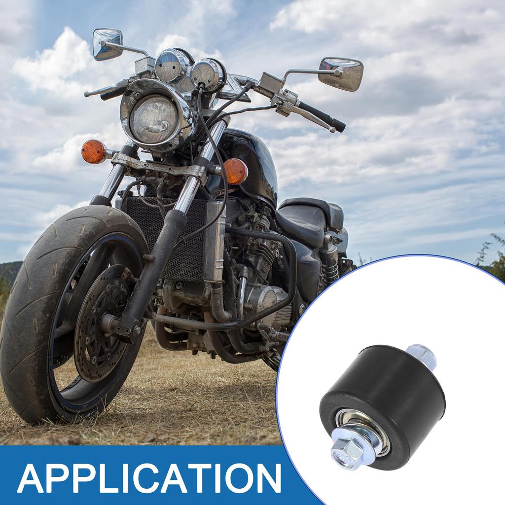 A ABSOPRO Motorcycle Chain Pulley Roller Slider 8mm Street Bike ATVs Wheel Guide Set Rubber Metal Black