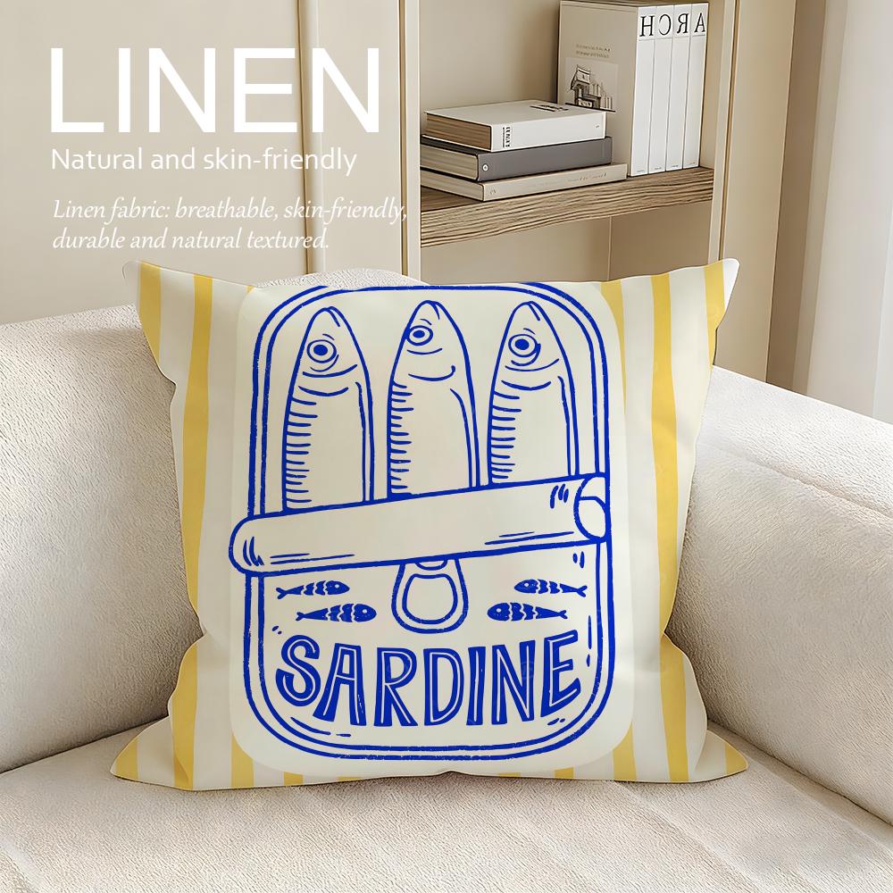 

Object Sardine Can Cushion Cover Pillowcase Set Pcs x x Breathable Washable Sofa Cushion Cover 30X30cm