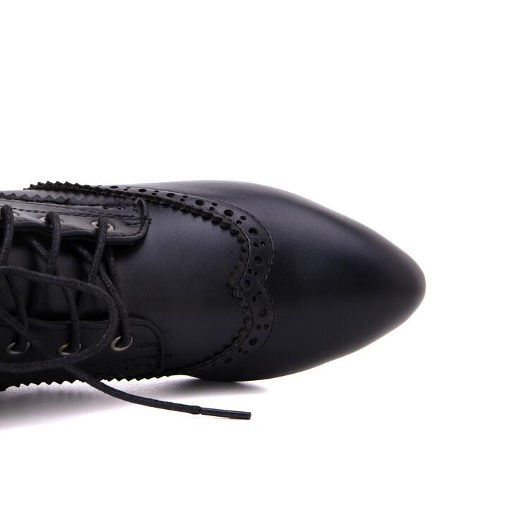 Cizme scurte de damă cu toc înalt Cizme scurte noi, cu toc gros, sculptate în stil britanic, mari, versatile, de culoare solidă