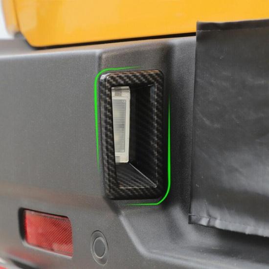 For -2024 Ford Bronco Sport Carbon Fiber Rear License Plate Lamp Frame Trim