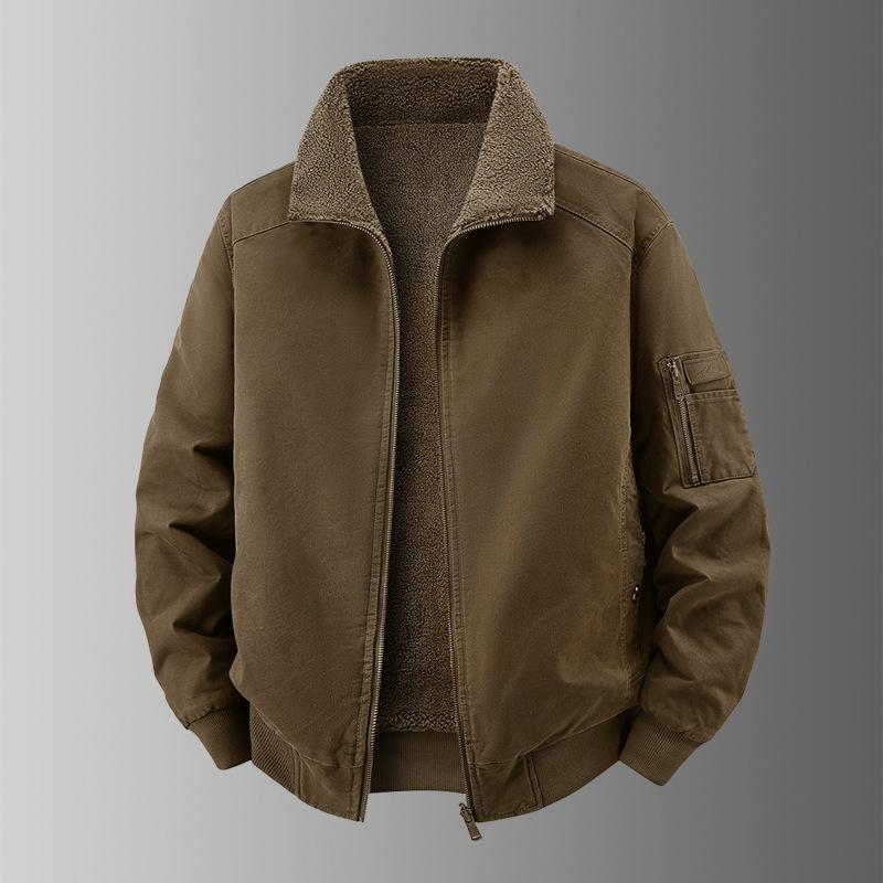 Winter Baumwolle Locker Revers Werkzeug Herrenjacke Winter Verdickt Bomberjacke Herrenkleidung Lässig Und Warm