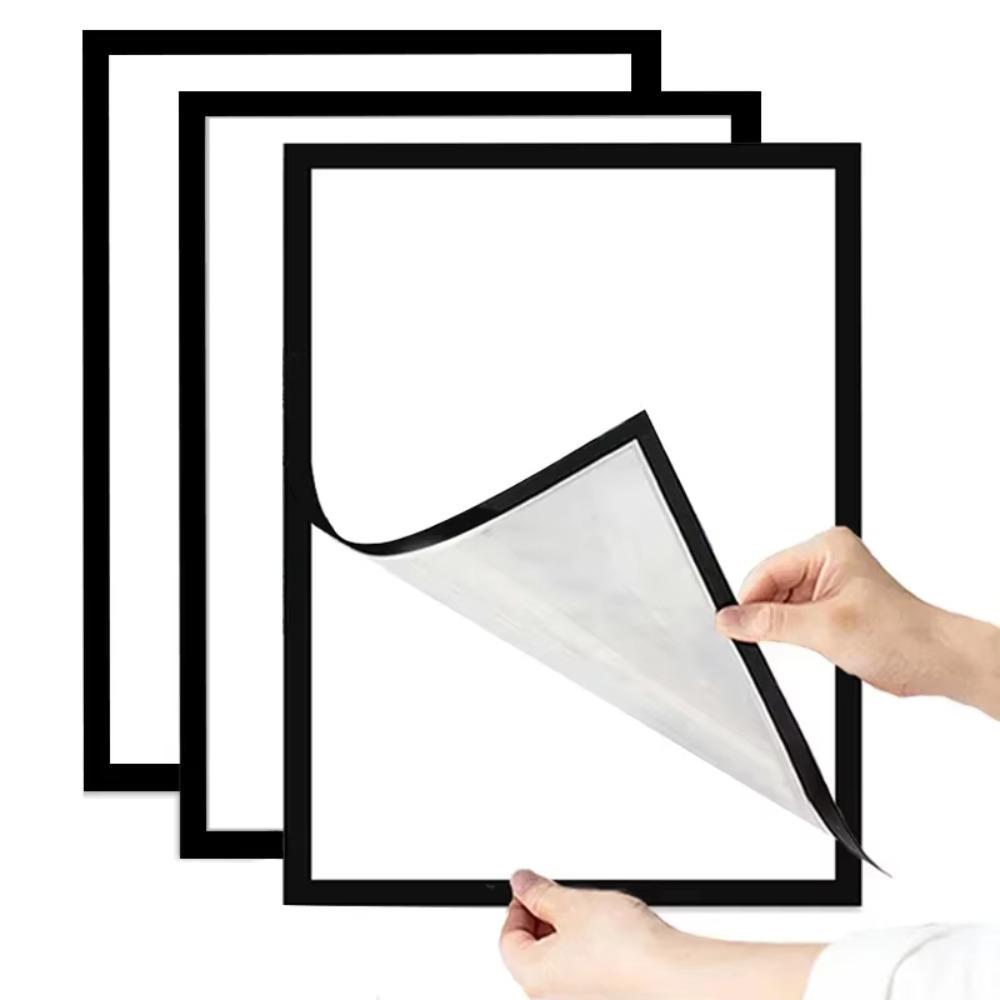 

3PCS Portable Magnetic Picture Frame Square Document Holder Display Frame Poster Photo Frame Door A6