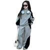 Girls' Korean Style Two-Piece Set: Color Block Sweatpants for Spring and Autumn