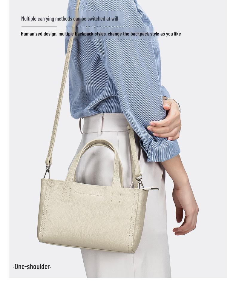 Genuine Leather Fashion Crossbody Bag - Women's Small Square Shoulder Tote