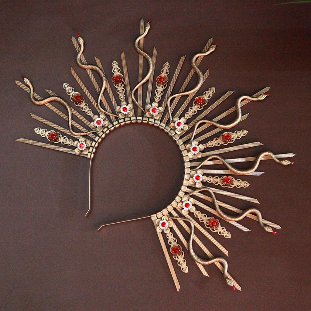 Adjustable Snake Head Crown Hair Accessory for Women Perfect for Adding a Touch of Mythical Charm to Any Styles Outfit