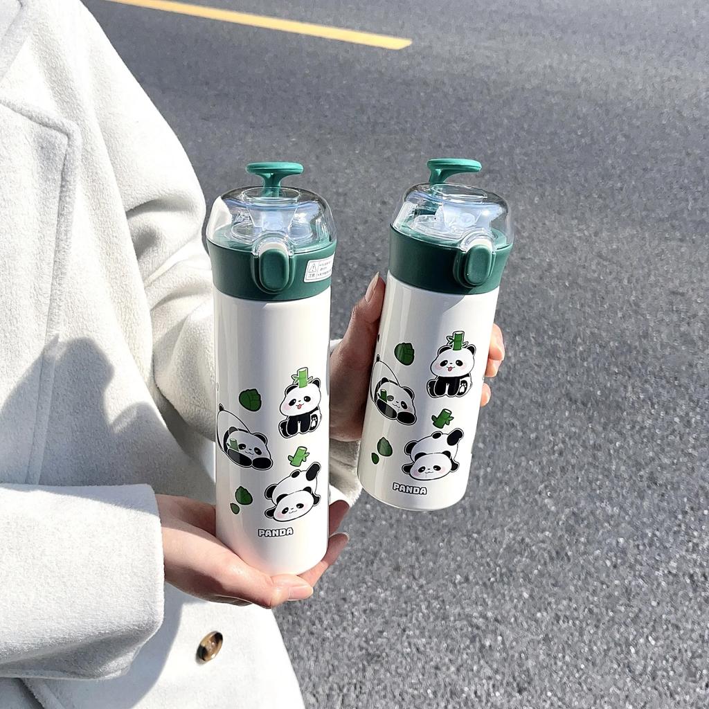 380/500ml Tragbare 304 Edelstahl Cartoon Thermosflasche Kinder Niedliche Panda Isolierbecher Schüler Wasserflasche Kessel