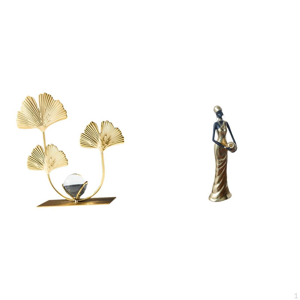Leaves Statue Bookshelf Sculpture African Tribal Lady Figurine Lightweight Decorative Ornament