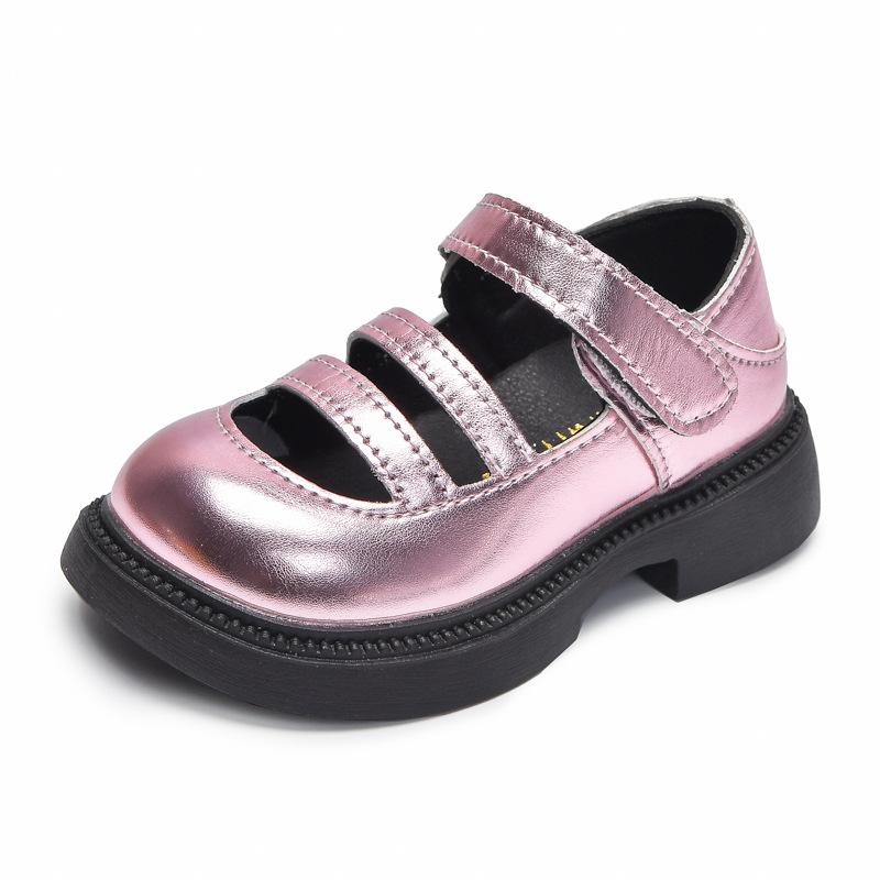 

Kids Wedge Dance Performance Shoes Gold Pink Silver Girls Princess Shoes Round Toe New Girls Leather Shoes Soft Sole I05094 21 рожевий
