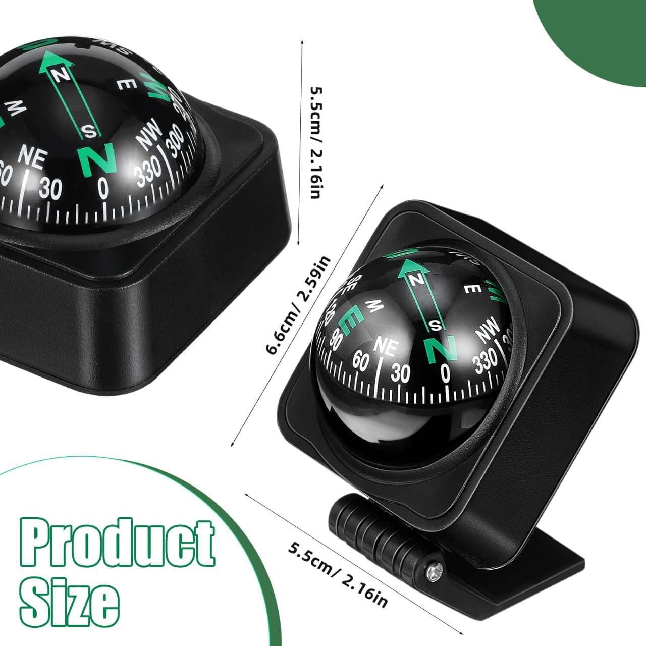 Car Compass Ball for Dashboard Portable Automotive Compass for Navigation High Precision Direction Guide for Cars Boats and Outdoor Activities